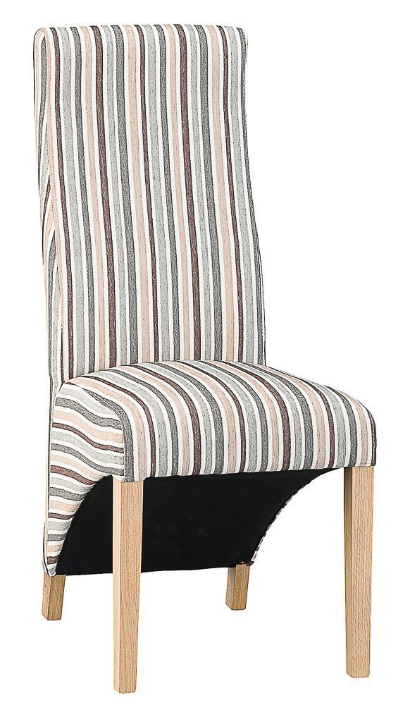 Padstow Duck Egg Blue Stripe Upholstered Dining Chair For Bob Stripe Upholstered Dining Chairs (set Of 2) (Photo 7 of 20)