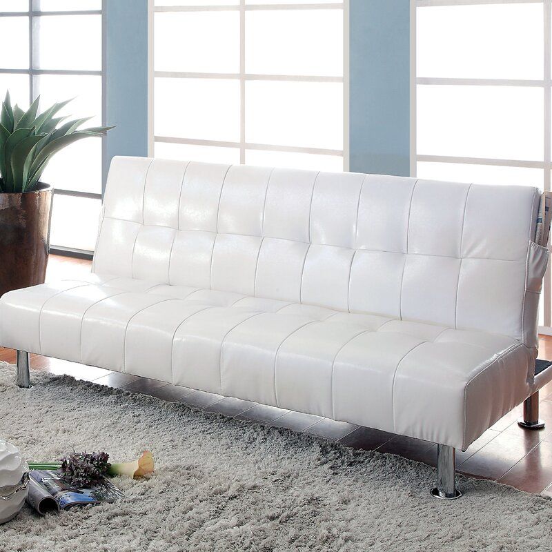 Perz Tufted Convertible Sofa Throughout Perz Tufted Faux Leather Convertible Chairs (View 7 of 20)