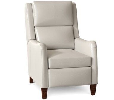 Peyson Leather Power Recliner Body Fabric: Milestone White, Leg Color:  Espresso, Cushion Fill: Hr Foam, Reclining Type: Power Button Pertaining To Harland Modern Armless Slipper Chairs (Photo 15 of 20)