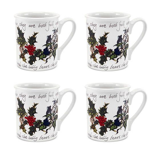 Portmeirion The Holly & The Ivy – Set Of 4 Breakfast Mugs Regarding Portmeirion Armchairs (View 17 of 20)