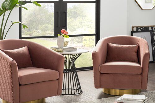 Red, Chairs Room Design Ideas | Joss & Main Throughout Roswell Polyester Blend Lounge Chairs (View 16 of 20)