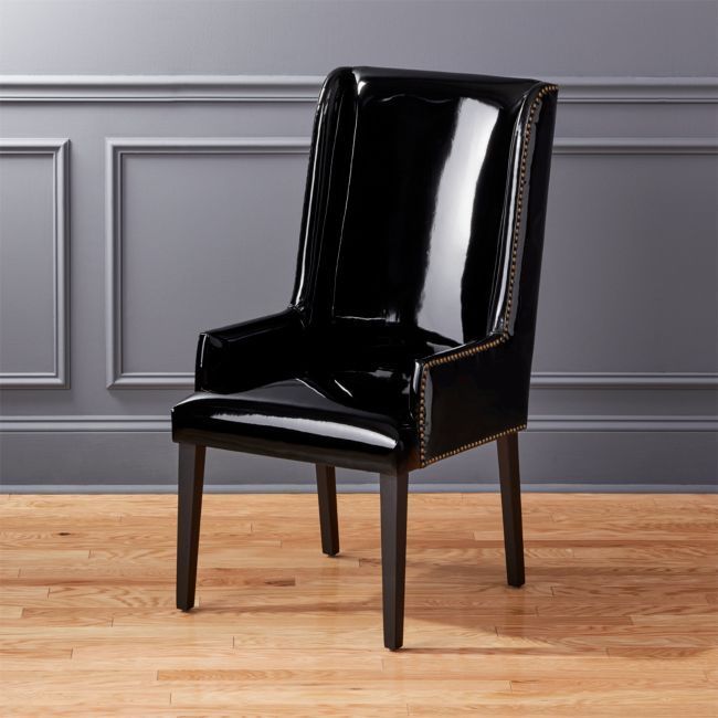 Reynolds Black Patent Leather Chair | Leather Chair, White Inside Reynolds Armchairs (Photo 3 of 20)