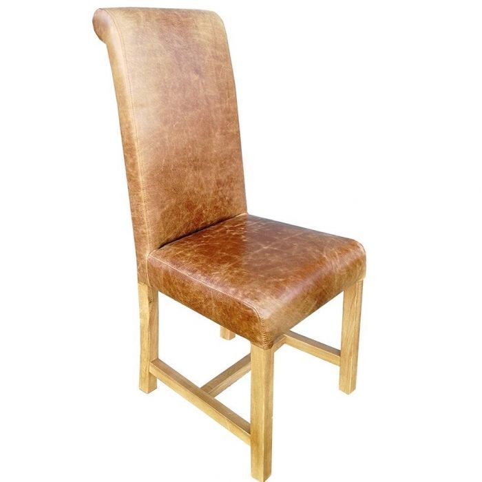 Rollback Dining Chair Windermere In Leather Within Carlton Wood Leg Upholstered Dining Chairs (View 19 of 20)