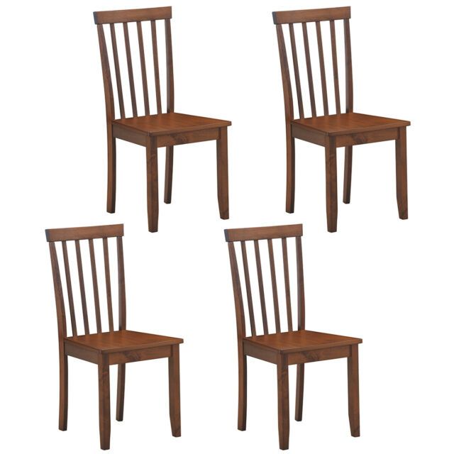Set Of 4 Dining Chairs Kitchen Spindle Back Side Chair W/solid Wooden Legs  Home Pertaining To Trent Side Chairs (View 15 of 20)
