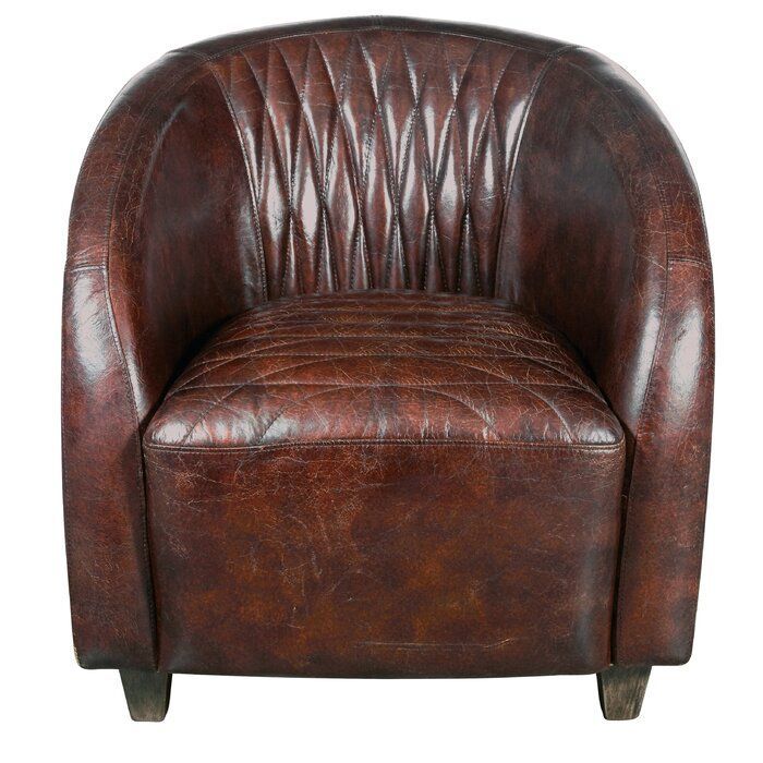 Sheldon 29" W Tufted Top Grain Leather Club Chair | Leather Regarding Sheldon Tufted Top Grain Leather Club Chairs (View 3 of 20)