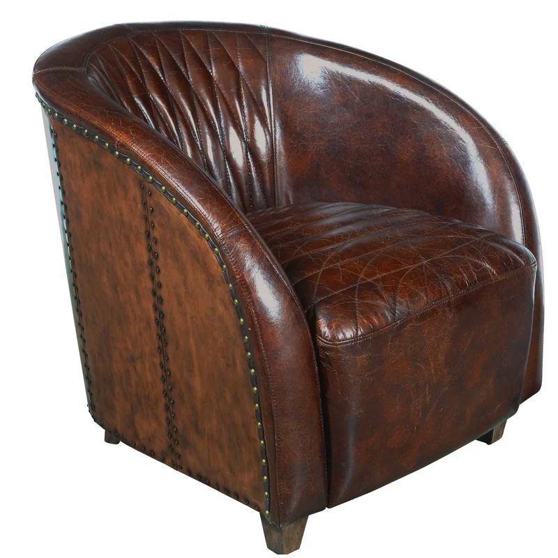 Sheldon 29" W Tufted Top Grain Leather Club Chair | Leather With Regard To Sheldon Tufted Top Grain Leather Club Chairs (View 2 of 20)