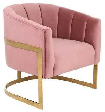 Sisco Living Room Armchair Upholstery Color: Peach Pertaining To Biggerstaff Polyester Blend Armchairs (Photo 10 of 20)