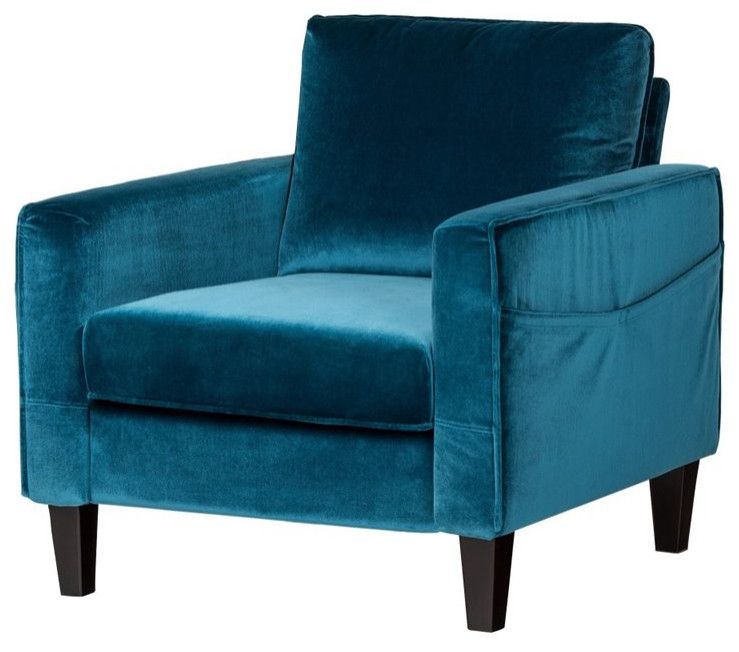 South Shore Liveit Cozy Accent Chair In Velvet Blue For Live It Cozy Armchairs (Photo 12 of 20)