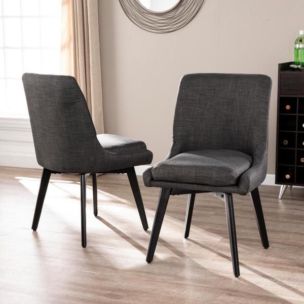 Southern Enterprises Selby Charcoal Gray And Black Swivel With Selby Armchairs (Photo 20 of 20)