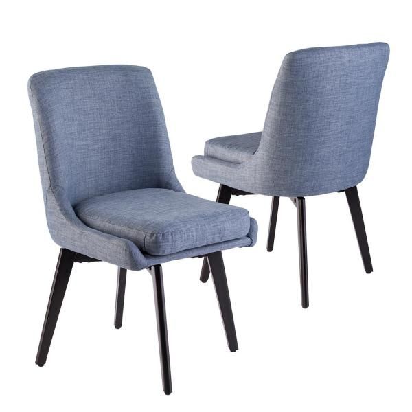 Southern Enterprises Selby Denim Blue Gray And Black Swivel Regarding Selby Armchairs (Photo 14 of 20)