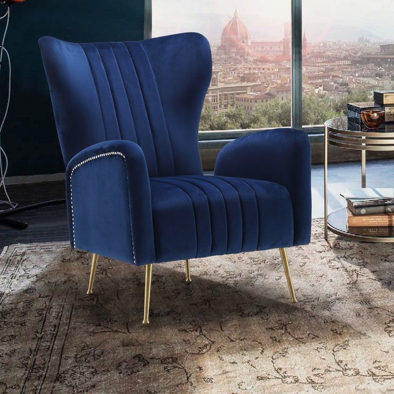 Spady Wingback Chair | Lounge Chairs Living Room, Velvet Pertaining To Lauretta Velvet Wingback Chairs (View 7 of 20)