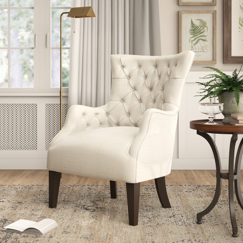 Steelton Button Wingback Chair In Allis Tufted Polyester Blend Wingback Chairs (Photo 12 of 20)