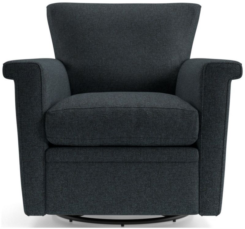 Swivel Seat Chairs | Crate And Barrel Throughout Hazley Faux Leather Swivel Barrel Chairs (View 19 of 20)