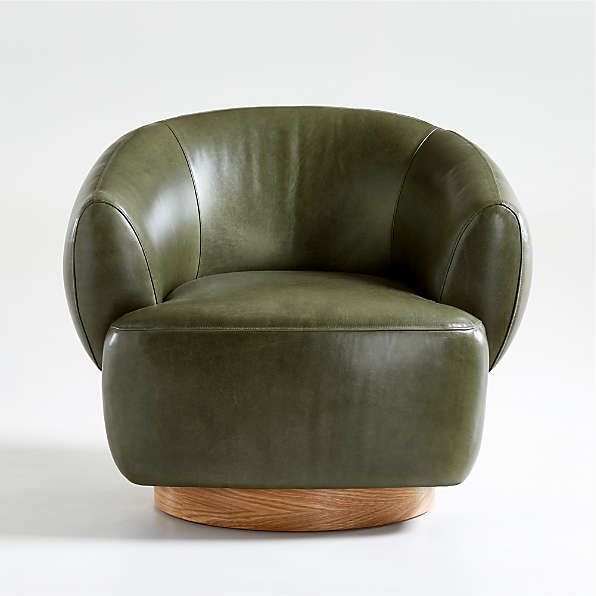 Swivel Seat Chairs | Crate And Barrel With Hazley Faux Leather Swivel Barrel Chairs (View 13 of 20)