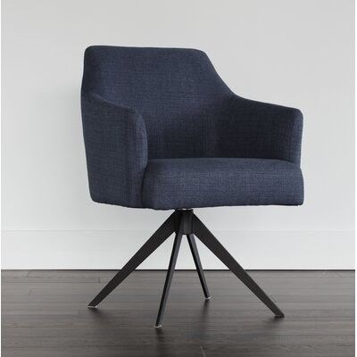 Taro Swivel Armchair Upholstery Color: Midnight Blue In Vineland Polyester Swivel Armchairs (View 12 of 20)