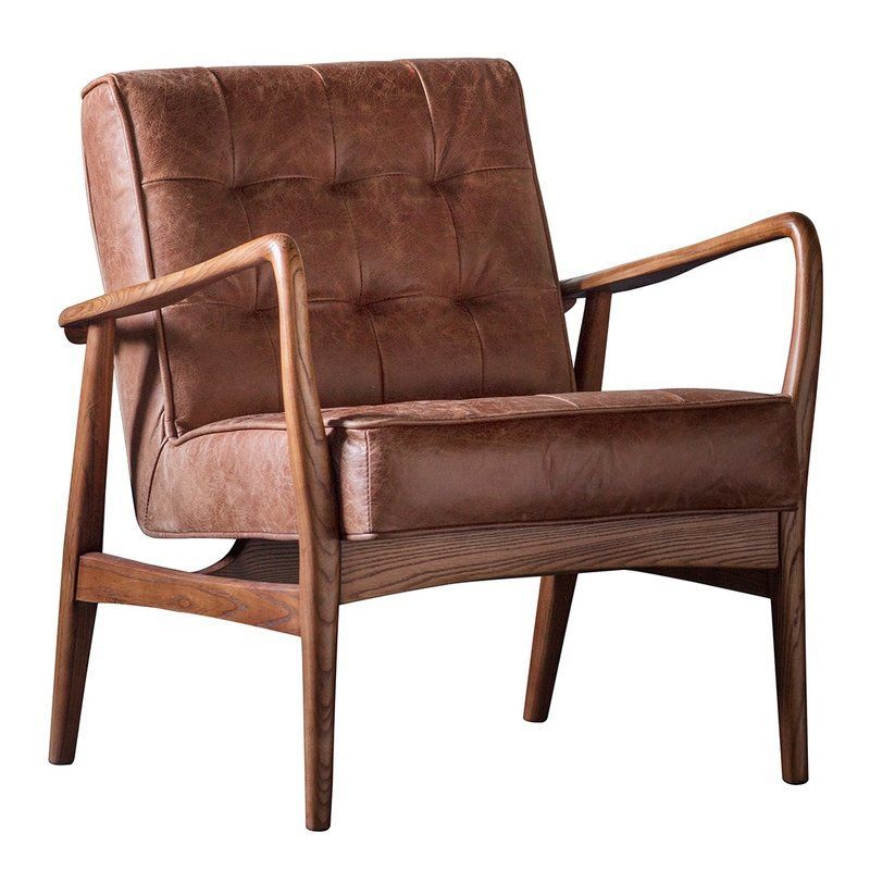 Travis Armchair | Brown Leather Armchair, Leather Armchair Inside Caldwell Armchairs (View 7 of 20)