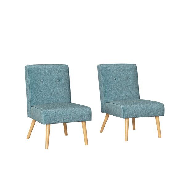 Tufted Armless Chair With Regard To Chiles Linen Side Chairs (Photo 14 of 20)