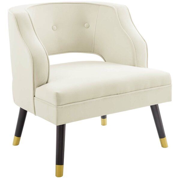 Tufted Back Arm Chair With Regard To Alwillie Tufted Back Barrel Chairs (View 7 of 20)