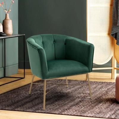Velvet – Accent Chairs – Chairs – The Home Depot In Ziaa Armchairs (set Of 2) (View 18 of 20)