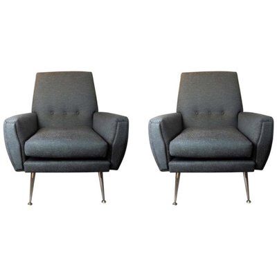 Vintage Italian Armchairs In Teal Fabric, 1950s, Set Of 2 Inside Reynolds Armchairs (View 16 of 20)
