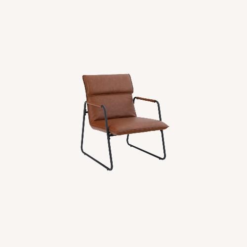 Wayfair Cognac Faux Leather – Solid Wood – Aptdeco With Jarin Faux Leather Armchairs (View 15 of 20)