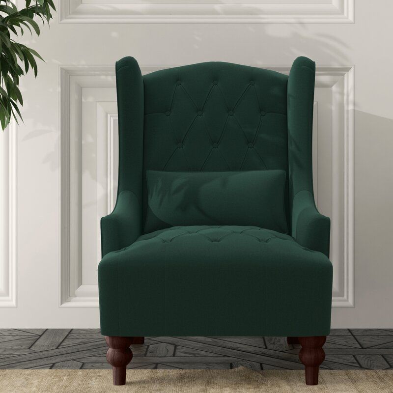 Wetumka 17" Wingback Chair Pertaining To Marisa Faux Leather Wingback Chairs (Photo 17 of 20)