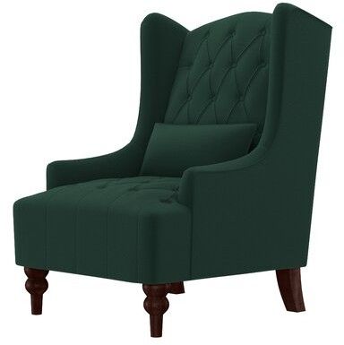 Wetumka 17" Wingback Chair Upholstery Color: Emerald Green Velvet With Blaithin Simple Single Barrel Chairs (View 16 of 20)