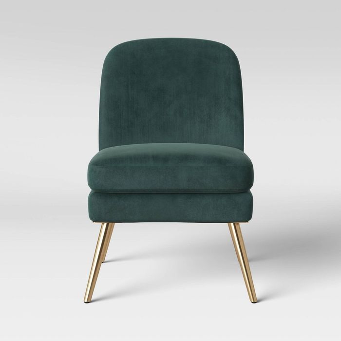 Wexner Modern Slipper Velvet Chair Emerald Green – Project 62 , Green Green  – Target Intended For Erasmus Velvet Side Chairs (set Of 2) (Photo 20 of 20)