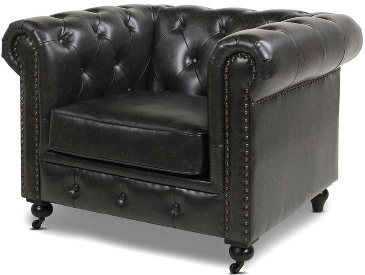 Winston Leather Chesterfield Armchair With Regard To Kjellfrid Chesterfield Chairs (View 12 of 20)
