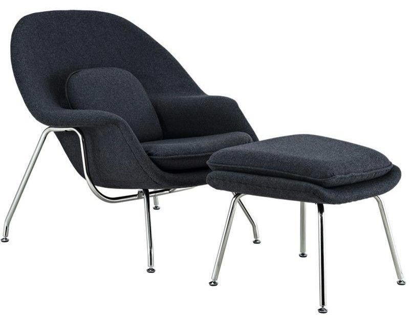 Zane Lounge Chair And Ottoman, Dark Gray For Artemi Barrel Chair And Ottoman Sets (Photo 12 of 20)