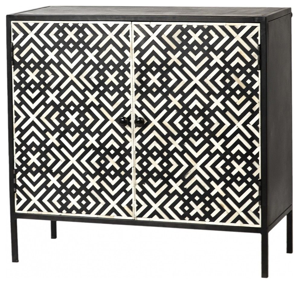 36" W Alvisa 2 Door Sideboard Iron In Gunmetal Finsih With With Regard To Raybon Buffet Tables (View 13 of 15)