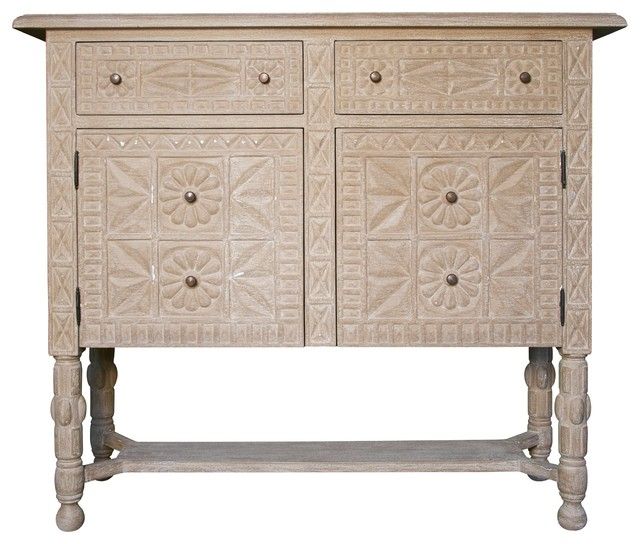 48" Long Console Table Cabinet 2 Drawers 2 Doors Solid For Searsport 48" Wide 4 Drawer Buffet Tables (View 4 of 15)
