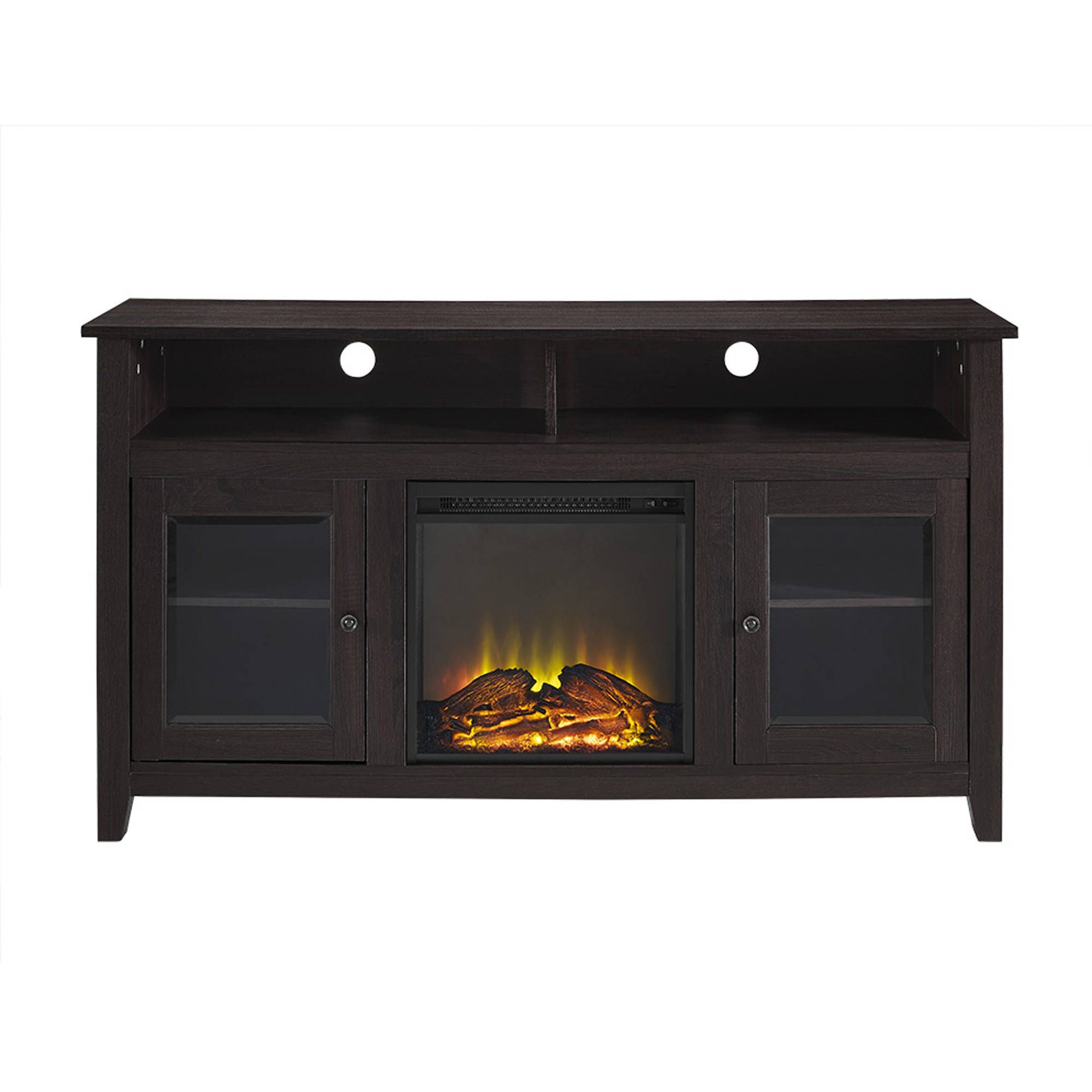58" Wood Highboy Fireplace Tv Stand For Tvs Up To 60 Intended For Evanston Tv Stands For Tvs Up To 60" (View 11 of 15)