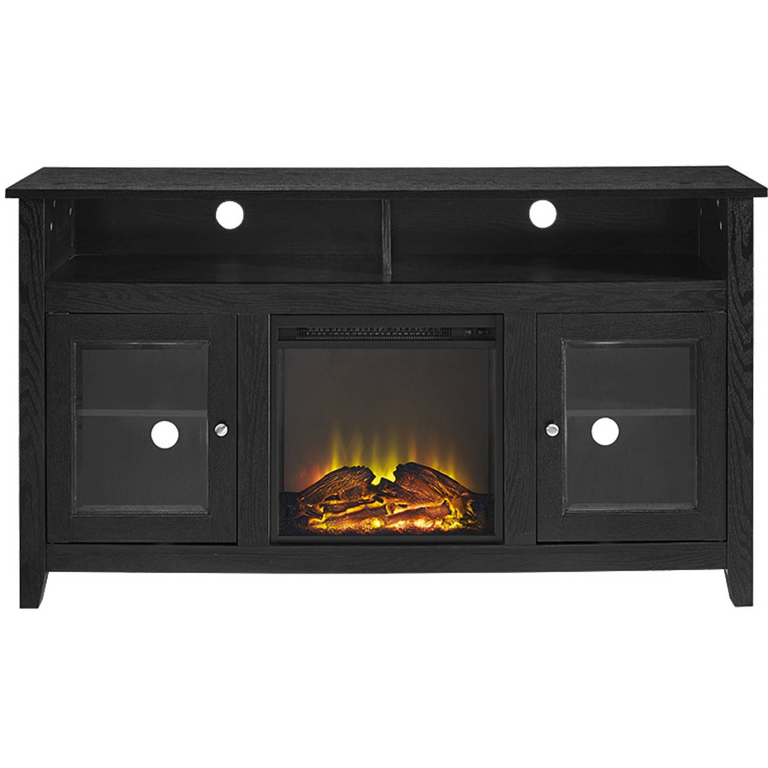 58" Wood Highboy Fireplace Tv Stand For Tvs Up To 60 Pertaining To Berene Tv Stands For Tvs Up To 58&quot; (View 6 of 15)