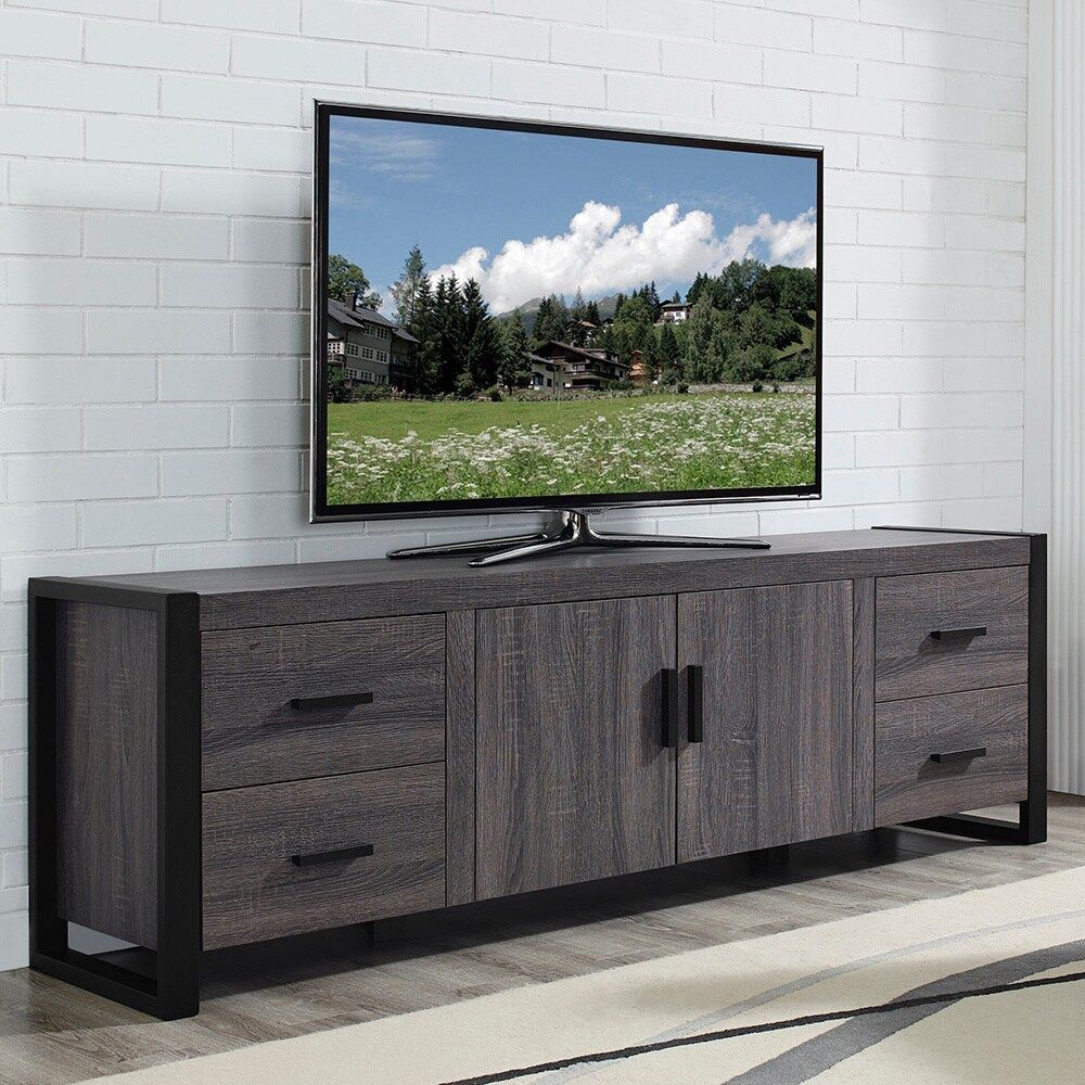 70 Inch Charcoal Grey Tv Stand – Overstock Shopping Pertaining To Huntington Tv Stands For Tvs Up To 70&quot; (View 10 of 15)