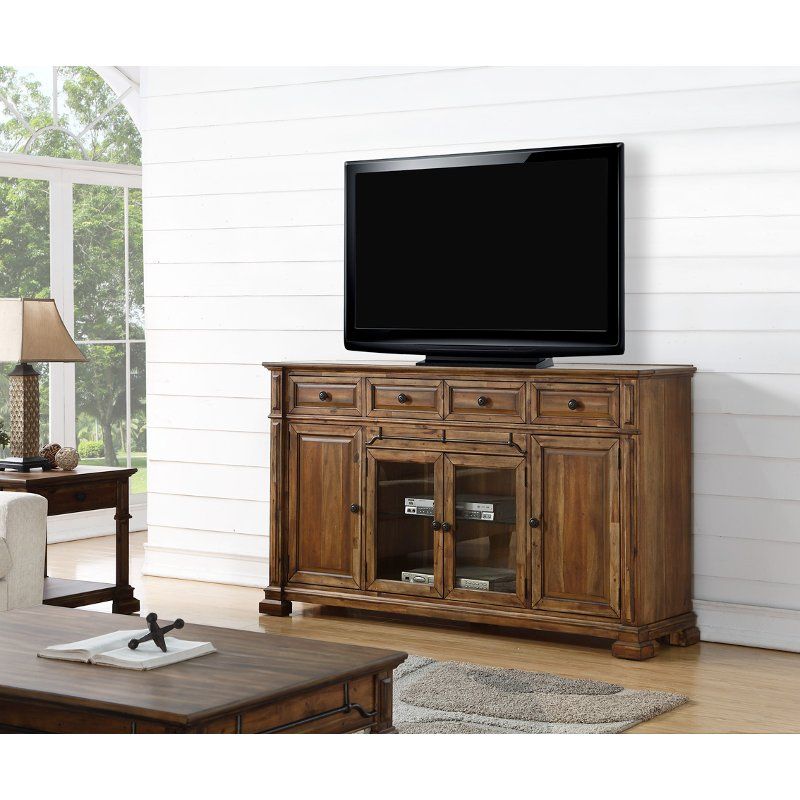 75 Inch Rustic Brown Tv Stand – Barclay | Rc Willey With Regard To Lucille Tv Stands For Tvs Up To 75" (View 13 of 15)