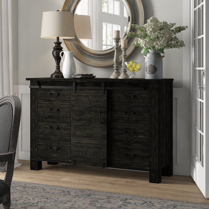Abington 60" Wide 8 Drawer Pine Wood Sideboard & Reviews Throughout Eskew 60&quot; Wide Sideboards (View 4 of 15)