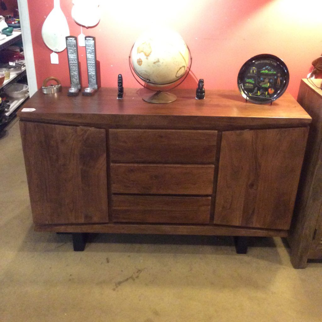 Acacia Sideboard Sold – Ballard Consignment Within Fahey 58&quot; Wide 3 Drawer Acacia Wood Sideboards (View 14 of 15)
