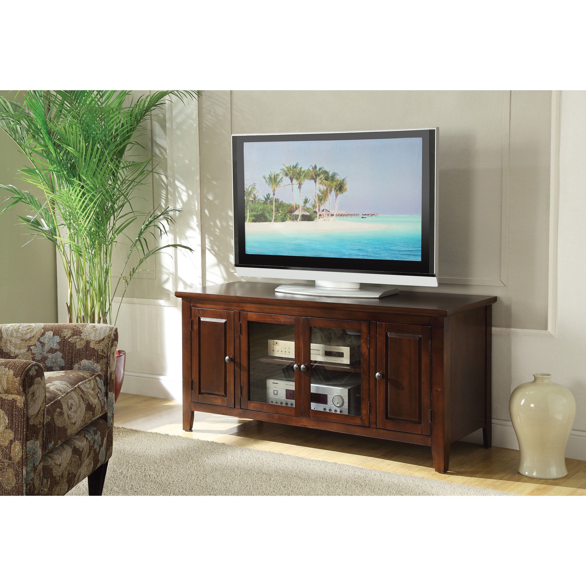 Acme Christella Tv Stand For Flat Screen Tvs Up To 60 For Leafwood Tv Stands For Tvs Up To 60&quot; (View 14 of 15)