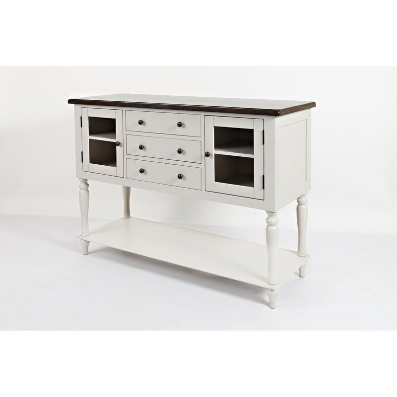 Alcott Hill® Hickerson 54'' Wide 3 Drawer Rubberwood Intended For Brentley 54&quot; Wide 1 Drawer Sideboards (View 1 of 15)