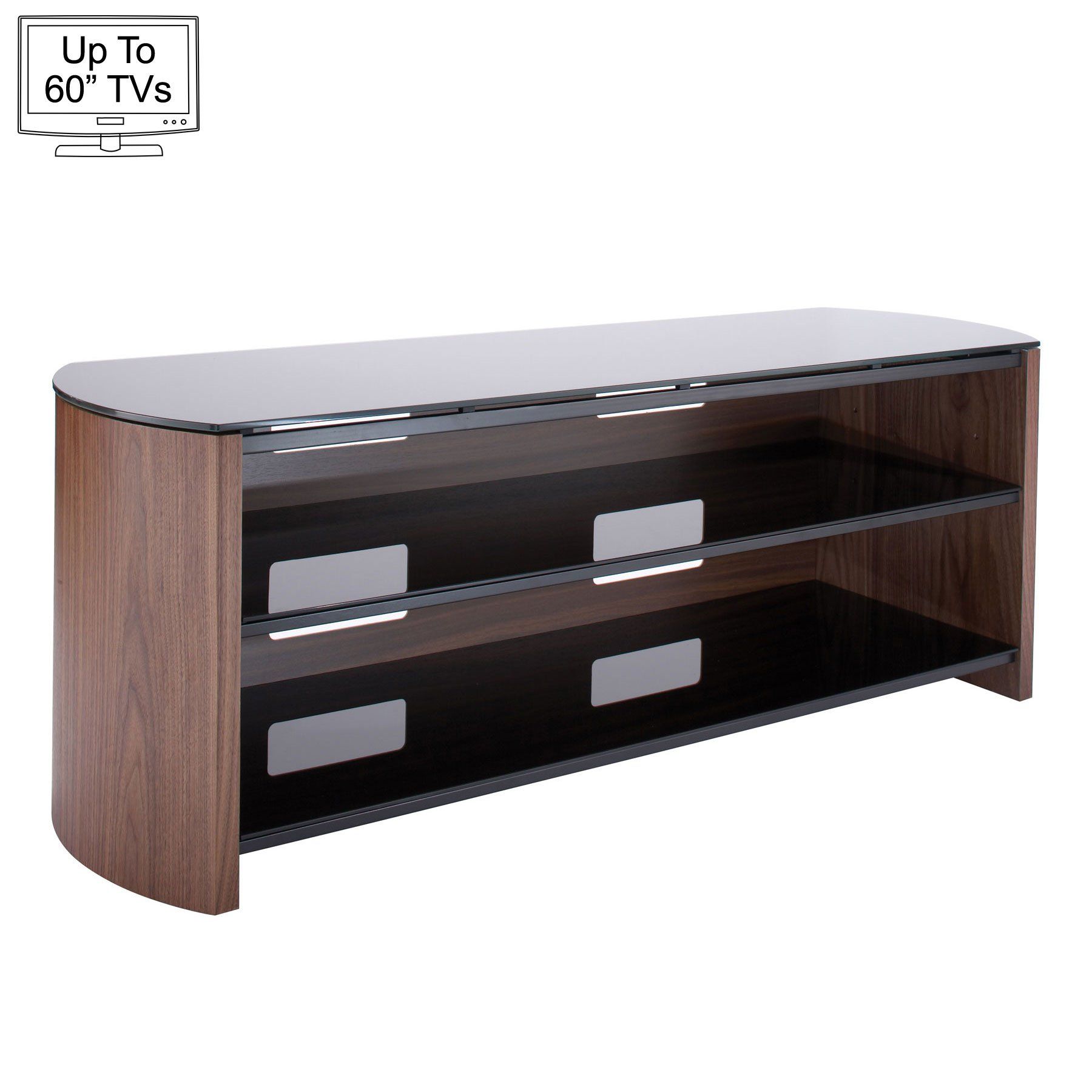 Alphason Finewood 135cm Walnut Tv Stand For Up To 60" Tvs Inside Avenir Tv Stands For Tvs Up To 60&quot; (View 9 of 15)