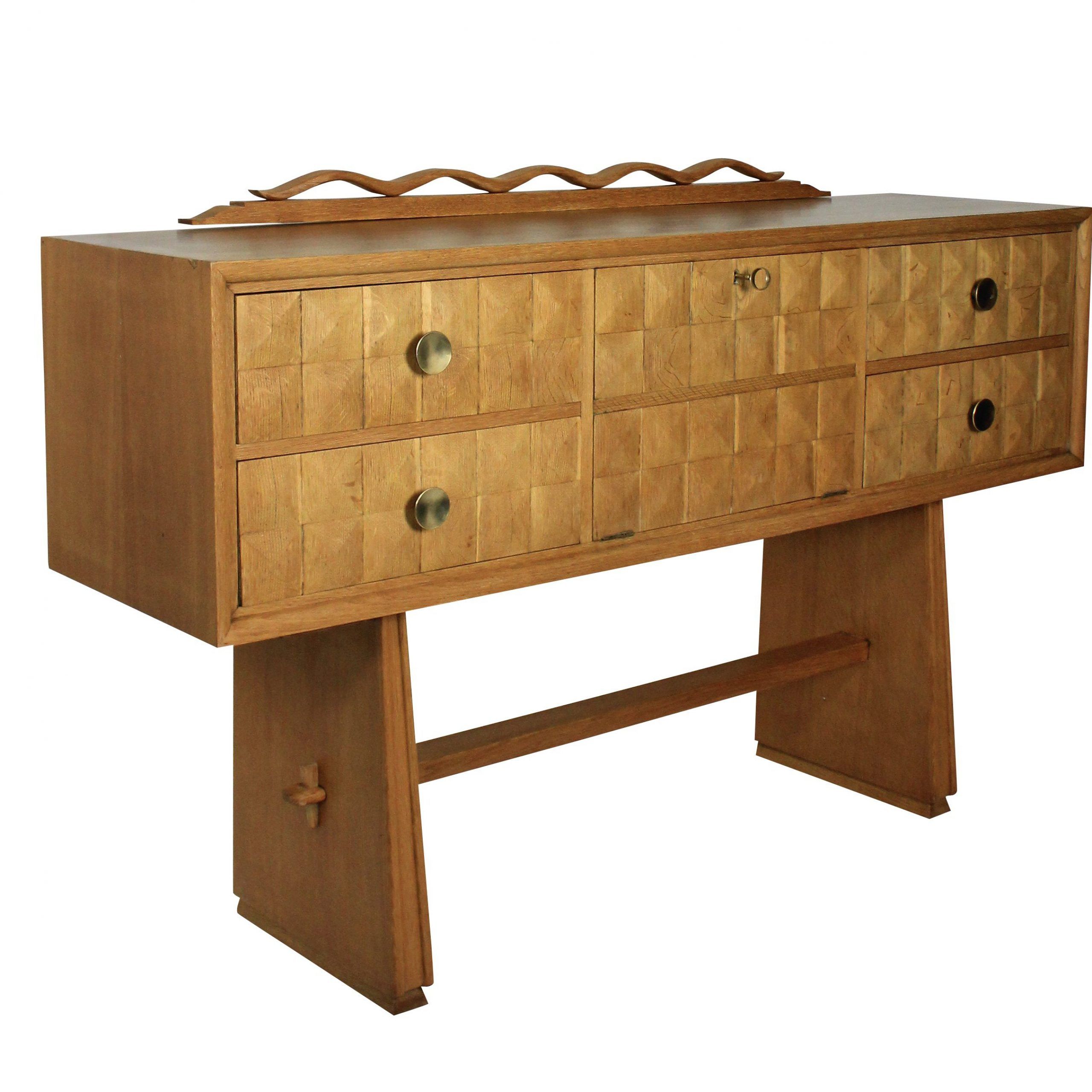 An Italian Sideboard In Bleached Oak, With Geometric Regarding Daisi 50&quot; Wide 2 Drawer Sideboards (Photo 7 of 15)