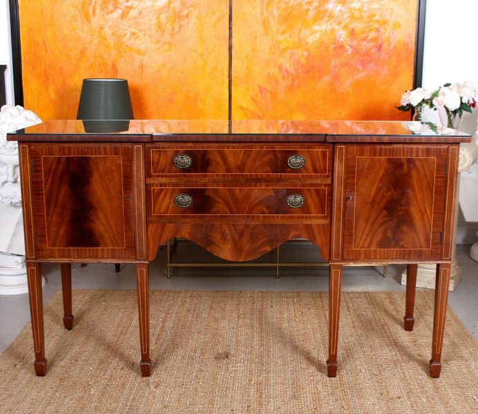 Antique Sideboard Fine Quality Inlaid Flamed Mahogany Within Wales Storage Sideboards (View 13 of 15)