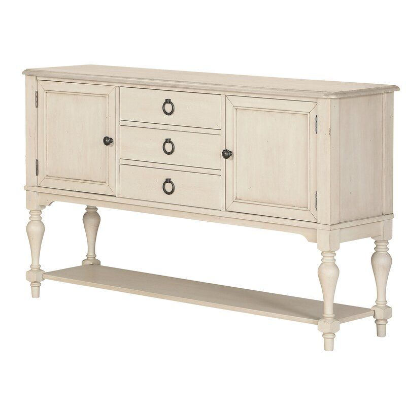 August Grove Thurlow 60" Wide 3 Drawer Birch Wood Buffet Inside Caila 60" Wide 3 Drawer Sideboards (View 6 of 15)