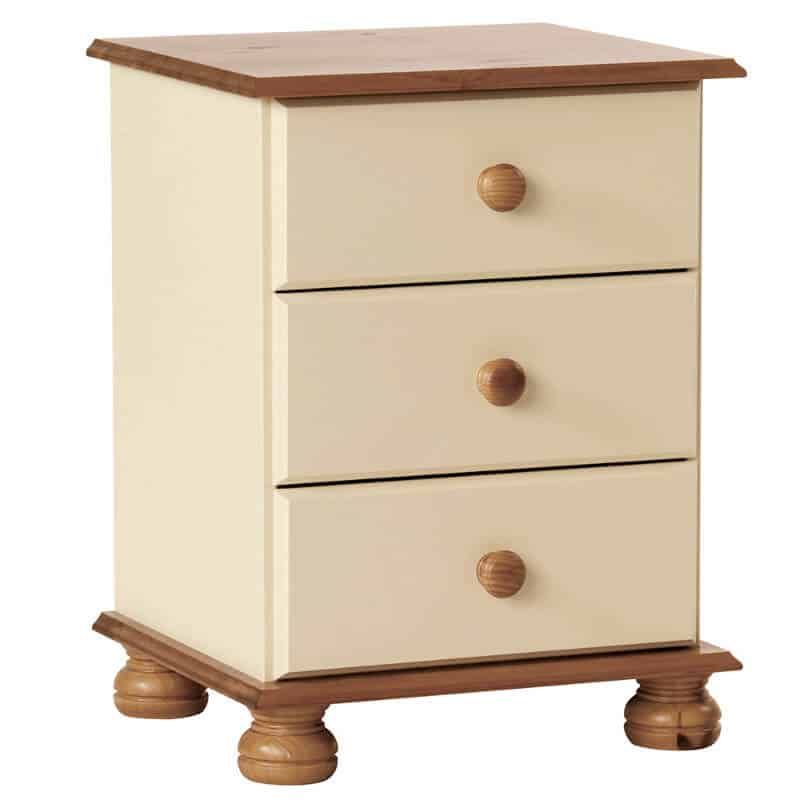 Bedside Cabinet In Cream, Pine White | Cheap Furniture Within Thame 70&quot; Wide 4 Drawers Pine Wood Sideboards (View 13 of 15)