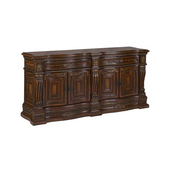 Benetti's Italia Sicily 84" Wide 2 Drawer Mahogany Wood Regarding Emmie 84" Wide Sideboards (View 3 of 15)