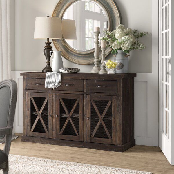 Birch Lane™ Fahey 58" Wide 3 Drawer Acacia Wood Sideboard With Islesboro 58&quot; Wide Sideboards (View 7 of 15)