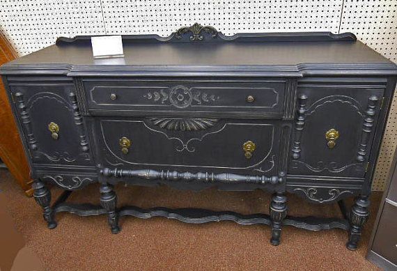 Black Cottage Chic Sideboard Buffet Server For Stotfold 32&quot; Wide Drawer Servers (View 12 of 15)