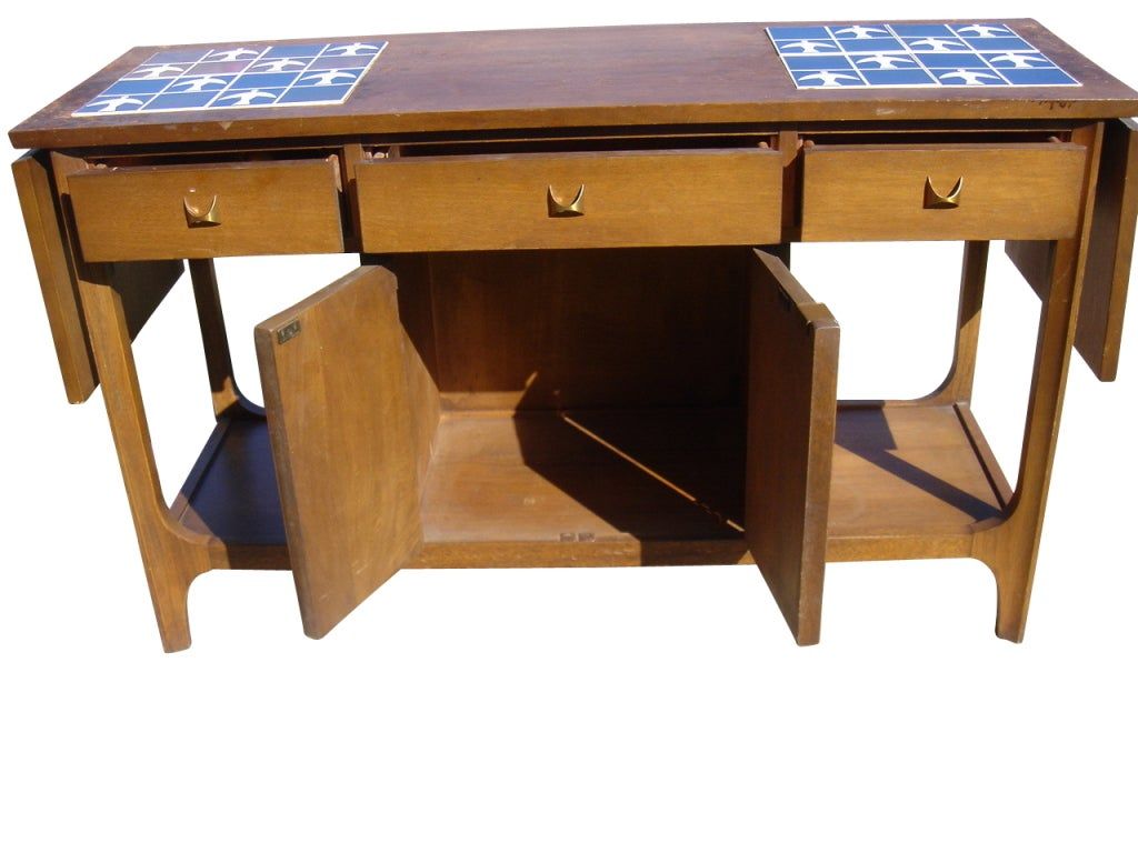 Brasilia Series For Broyhill Walnut Server At 1stdibs Within Pixley  (View 5 of 15)