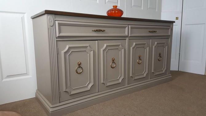 Buffet Table / Sideboard / Two Tone Credenza With Rockville  (View 2 of 15)